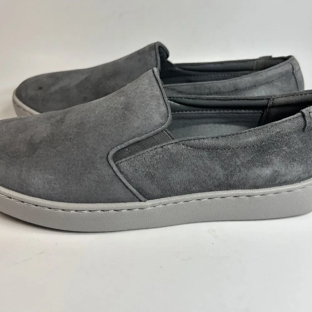 Vionic Women's Sneakers Size 8 Avery Pro Suede Slip On Vio Grip  Leather Gray